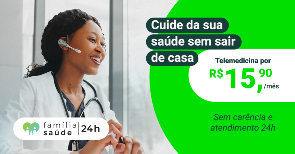 banner localizado no conteúdo sobre 5 vantagens da telemedicina redirecionando para um plano de telemedicina.